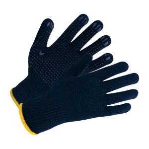 Guanti da lavoro LUX blu scuro taglia 10 con gommini per una presa migliore.