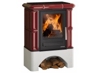Justus Kaminofen Bavaria Bordeauxrot inkl. Sockel