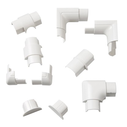 D-Line Zubehörset zu Halbrundkanal Weiss 30 x 15 mm / 10er-Multipack
