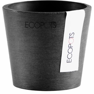 Pot de fleurs Ecopots Amsterdam Mini, gris foncé, 8 cm. Idéal pour l'intérieur et l'extérieur.