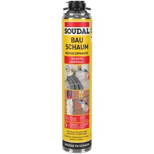 Soudal Schiuma poliuretanica B2 per pistola, bombola da 750 ml per un'applicazione precisa.