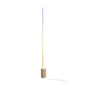 Philips Hue Signe Stehleuchte mit Farbverlauf, Holzoptik. Smart LED Lampe für Wohnraum.