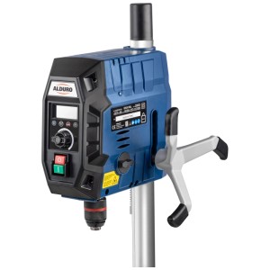 Trapano a colonna Alduro BM-10VL-2 blu, con display digitale e laser a croce.