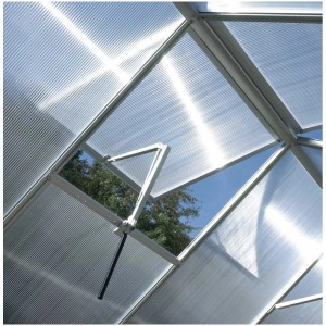 Apri finestra Vitavia Thermovent in serra, ventilazione automatica senza elettricità.