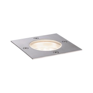 Faretto da incasso a pavimento LED Paulmann Plug & Shine quadrato argento, 3000K, 3.6W per esterni.