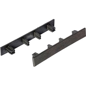 Coperture per listoni da terrazza WPC antracite, set da 6, per coprire le camere cave.