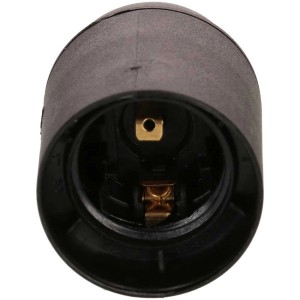 Douille noire E27 avec enveloppe lisse et filetage M10 pour installation de lampe.