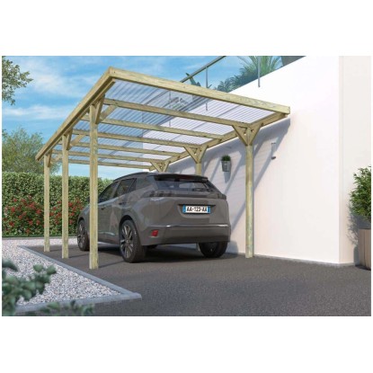 Alpholz Carport Jean Kiefer KDI Braun B 304 cm x T 511 cm