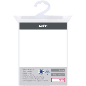 MSV Tenda doccia Snow, 140x180 cm, bianca in PEVA, senza anelli.