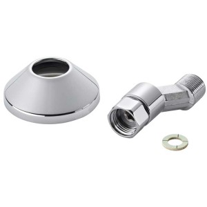 Raccord excentré en laiton chromé, 1/2 x 1/2 pouce, pour raccords à compression.