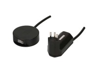 Max Hauri Zwischenstecker mit Schalter T12/T13 Schwarz Max Hauri Zwischenstecker mit Schalter T12/T13 Schwarz