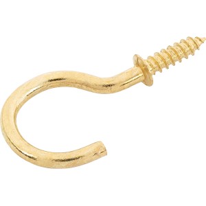 Schraubhaken Gebogen Vermessingt Ø 3,0 x 35 mm / 4 Stk.