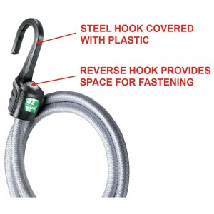 Tendeur de bagages Master Lock SteelCor, 80 cm, avec crochet en acier et corde en caoutchouc pour voyage et transport.