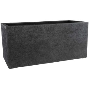 Dunkelgraue Fiber Rough Pflanzkiste, 45x45x100 cm, ideal für Garten & Terrasse.