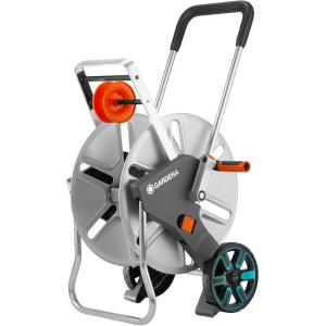 Avvolgitubo Gardena CleverRoll L Easy Metal: Tamburo robusto, guida tubo, elevata stabilità.