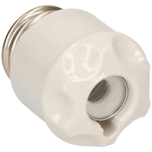 Portafusibile bianco KII E27 con spia e foro di prova per fusibili.