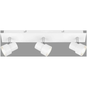 Faretto bianco Briloner Rock con 3 spot GU10 orientabili.