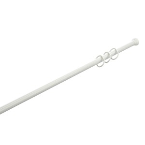 Barre de rideau de douche Spirella Magic blanche en aluminium, extensible de 125 à 220 cm.