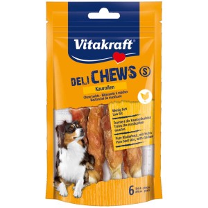 Vitakraft Deli Chews rotoli masticabili con pollo, 6 pezzi. Snack per cani.