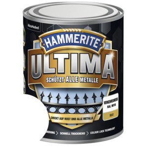 Dose Hammerite Metall-Schutzlack Ultima, Verkehrsweiss matt, 750ml. Metalllack für Rostschutz.