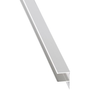 Profilo a U in alluminio, 1,6 cm, anodizzato, 400 cm, per coperture in plastica e pannelli alveolari.