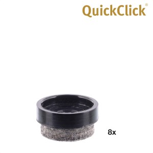 Wagner QuickClick Slim Ultrasoft patins pour meubles, Ø 17mm, marron, lot de 8.