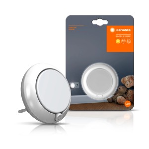 Luce notturna a LED Ledvance Lunetta Round, bianca, con sensore. Ideale come luce di orientamento nella stanza dei bambini.