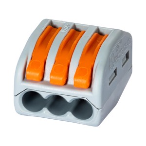 Wago morsetto a leva, 3 poli, per conduttori 0,08-4 mm², 5 pezzi