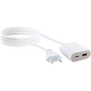 Adattatore di ricarica USB Schwaiger con cavo di prolunga da 2,5 m per computer e multimedia.