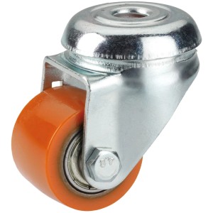 Roue pivotante pour charges lourdes Doerner + Helmer, orange, Ø 3,5 cm, avec boîtier en acier galvanisé.