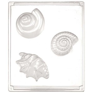 Stampo Maritim 3 per sapone con tre diversi motivi a conchiglia.