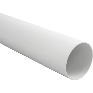 Tubo rotondo Marley, 0,5 m, Sistema 100, in plastica bianca per cappe aspiranti.