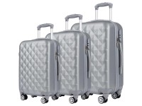 Rollkoffer-Set Silber 3-tlg.