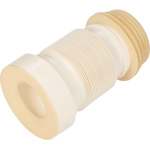 Raccord WC blanc, Ø 110 mm, raccord flexible pour WC et tuyau d'évacuation.