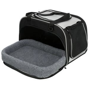 Borsa da trasporto Trixie Valery, nero-grigia, con cuccia estraibile.
