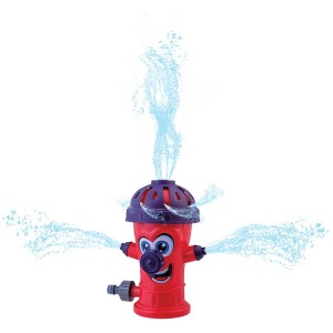 Happy People Arroseur d'eau Hydrant : Hydrant rouge avec visage et jets d'eau pour s'amuser au jardin.