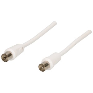 Cavo antenna Schwaiger bianco, 3 m, per audio e video.