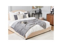 Beliani Kuscheldecke Alazeya Grau 130 x 180 cm