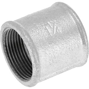 Raccordo LUX 38,9 mm in ghisa malleabile, manicotto con filettatura interna per tubi zincati.