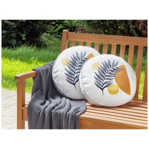 Beliani Cuscini da giardino in poliestere Viozene bianco Ø 40 cm / set da 2