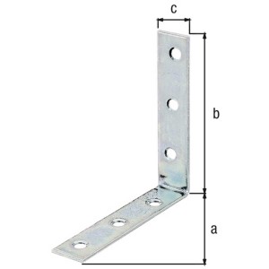 Staffa angolare per sedia in acciaio zincato, 90x19x90 mm, per mobili e hobby.