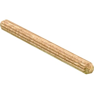 Cheville en bois Hettich, Ø 6 mm, longueur 60 mm, en hêtre, surface rainurée, 10 pièces
