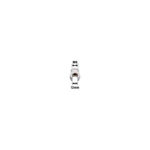 Clip per tubo semplice bianco, Ø 12 mm, in plastica con manicotto filettato M6.
