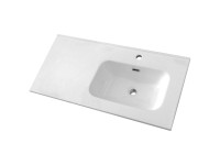 Keramik-Waschbecken rechts Weiss glänzend (HxBxT) 18 x 91 x 46 cm Keramik-Waschbecken rechts Weiss glänzend (HxBxT) 18 x 91 x 46 cm