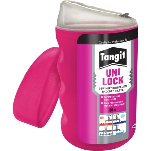 Tangit Unilock filo sigillante per filetti 80m in dispenser rosa per raccordi filettati.