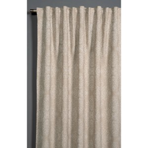 Sciarpa beige Bennetti con ornamenti e nastro per tende, 140x245 cm. Tenda oscurante.