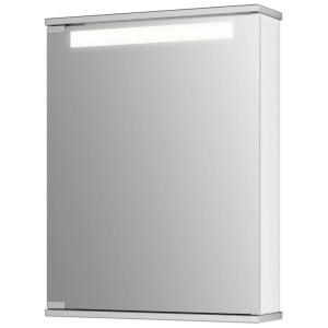 Armoire de toilette Jokey Cento 50 avec éclairage et aspect aluminium, 65x50x14 cm.