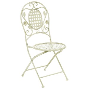 Sedia pieghevole in metallo verde chiaro stile bistrot per balcone o giardino.