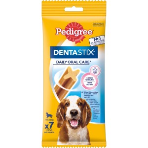 Pedigree DentaStix per cani medi (10-25kg), 7 pezzi. Snack dentale per ridurre il tartaro.