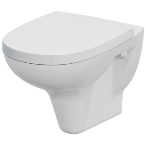 Set WC sospeso Cersanit Arteco bianco con sedile soft-close.